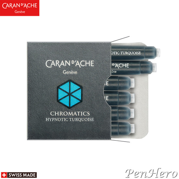 Caran d'Ache Ink Cartridges Hypnotic Turquoise Pack of 6