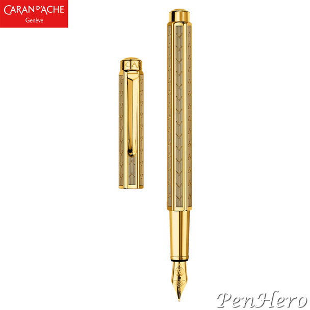 Caran d'Ache Ecridor Chevron Gold-plated Fountain Pen Medium 958.208