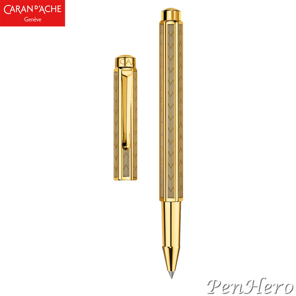 Caran d'Ache Ecridor Chevron Gold-plated Rollerball Pen 838.208