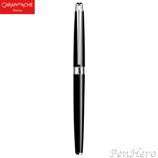 Caran d'Ache Leman Slim Black Ebony Fountain Pen Medium 4791.782