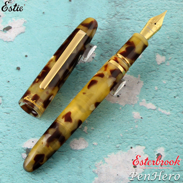 Esterbrook Estie Tortoise Gold Plate Trim Fountain Pen Fine E136-F