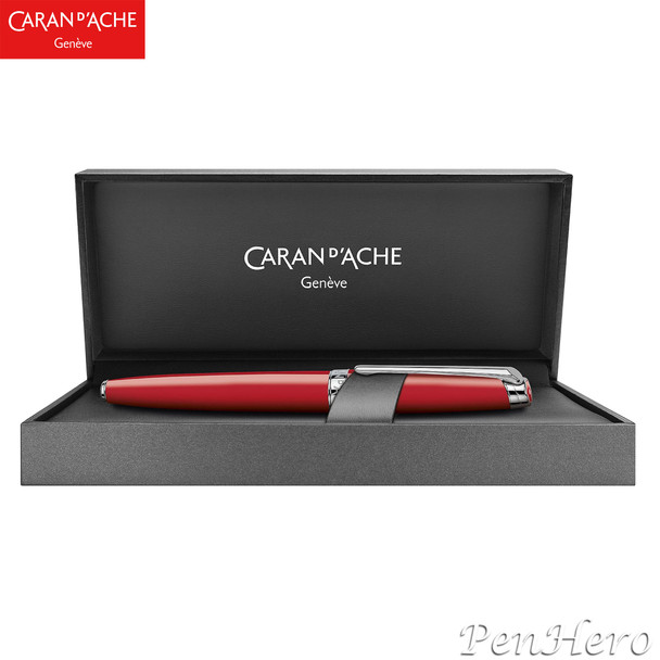 Caran d'Ache Leman V2 Scarlet Red Silver-Plate Trim Fountain Pen Fine 4799.760