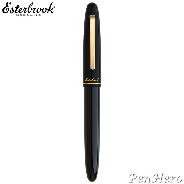 Esterbrook Estie Ebony Black Gold Plate Trim Fountain Pen Extra Fine