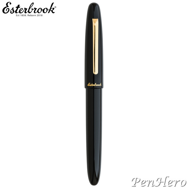 Esterbrook Estie Ebony Black Gold Plate Trim Fountain Pen Medium