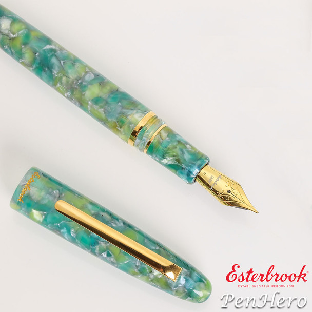 Esterbrook Estie Sea Glass Gold Plate Trim Fountain Pen Extra Fine ESG816-EF