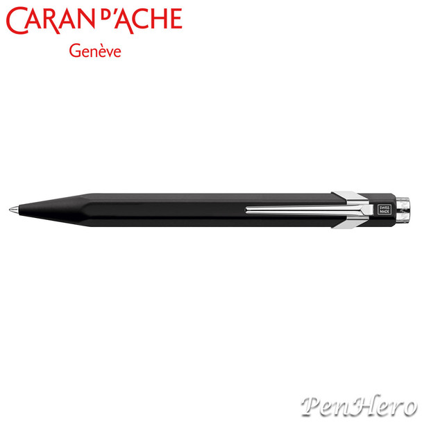 Caran d'Ache 849 Metal Black Rollerball Pen 846.509, with Metal Slimpack