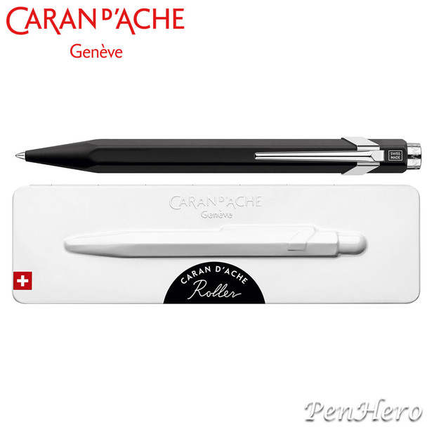 Caran d'Ache 849 Metal Black Rollerball Pen 846.509, with Metal Slimpack
