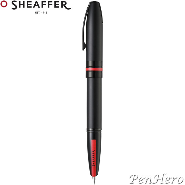 Sheaffer Icon Matte Black Lacquer Fountain Pen Medium with FREE Leather Pen Case