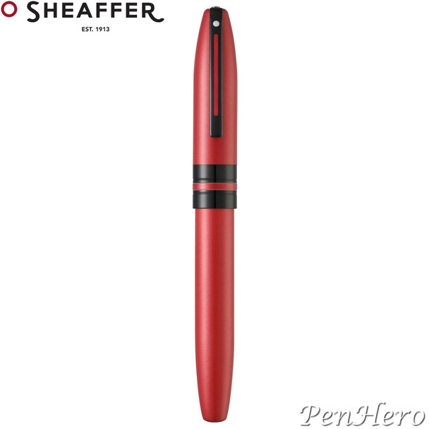 Sheaffer Icon Metallic Red Lacquer Fountain Pen Medium with FREE Leather Pen Case