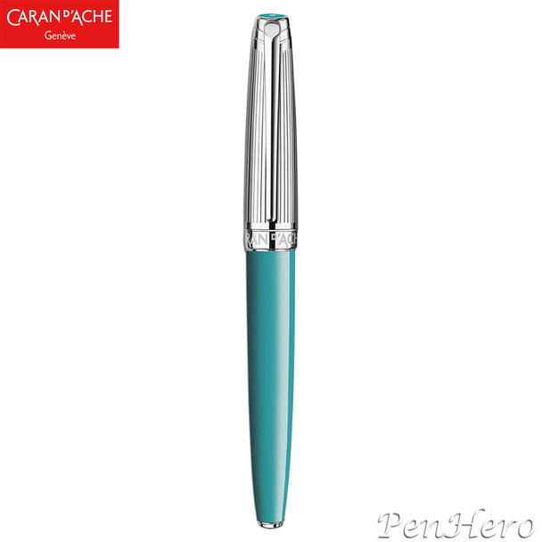 Caran d'Ache Leman V2 Bicolor Turquoise Fountain Pen Broad 4799.181