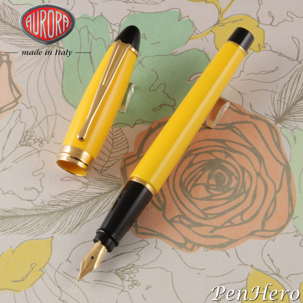 Aurora Ipsilon Yellow Fountain Pen Extra Fine Nib B11-Y-EF