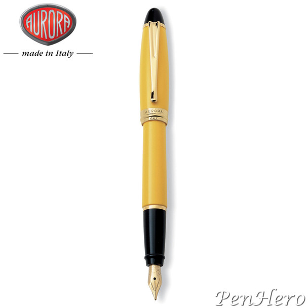 Aurora Ipsilon Yellow Fountain Pen Fine Nib B11-Y-F