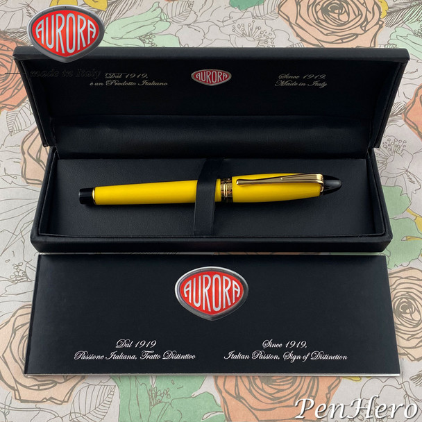 Aurora Ipsilon Yellow Rollerball Pen B71-Y