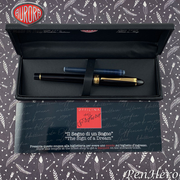 Aurora Ipsilon Black Fountain Pen Fine Nib B11-N-F