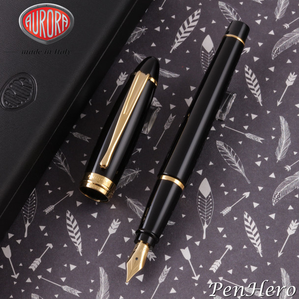 Aurora Ipsilon Black Fountain Pen Fine Nib B11-N-F