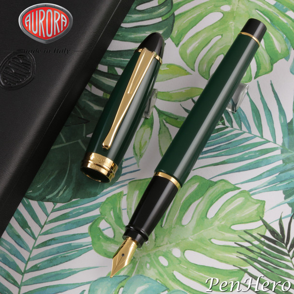 Aurora Ipsilon Green Fountain Pen Extra Fine Nib B11-V-EF