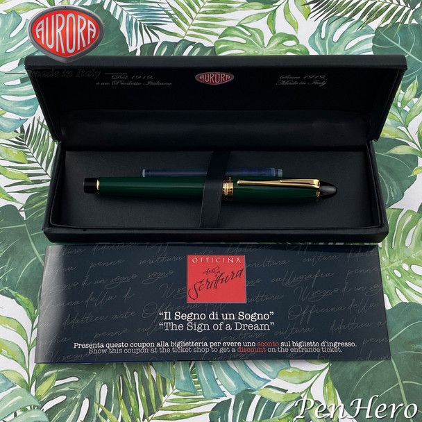 Aurora Ipsilon Green Fountain Pen Medium Nib B11-V-M