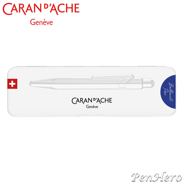 Caran d'Ache 849 COLORMAT-X Blue Ballpoint Pen 849.635, with holder