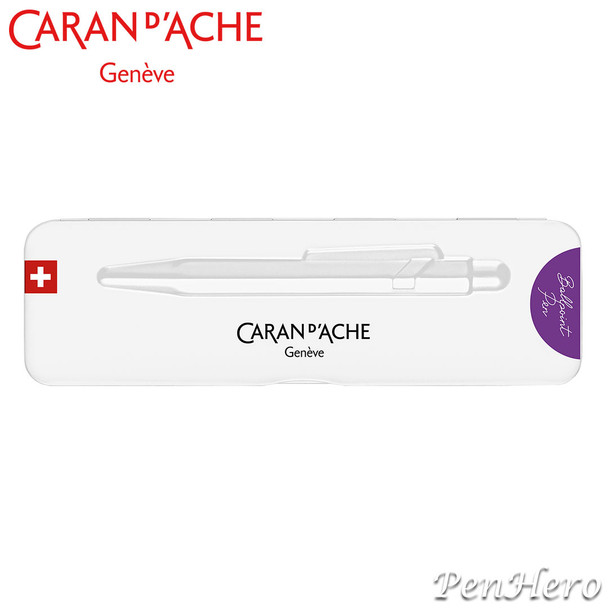 Caran d'Ache 849 COLORMAT-X Violet Ballpoint Pen 849.605, with holder