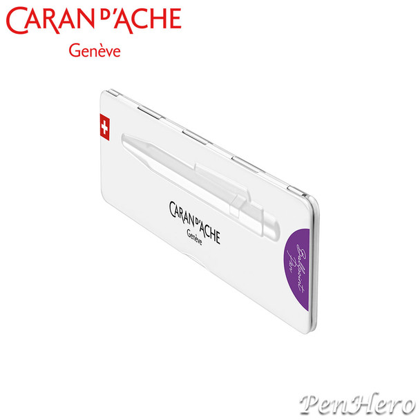 Caran d'Ache 849 COLORMAT-X Violet Ballpoint Pen 849.605, with holder