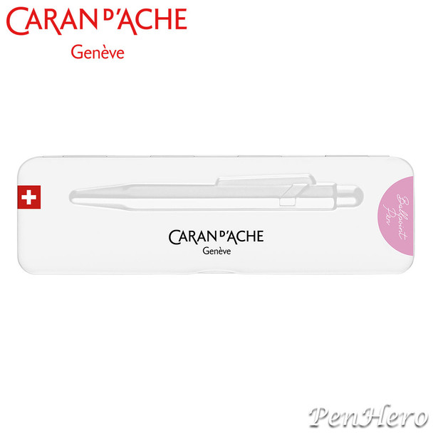Caran d'Ache 849 COLORMAT-X Pink Ballpoint Pen 849.591, with holder
