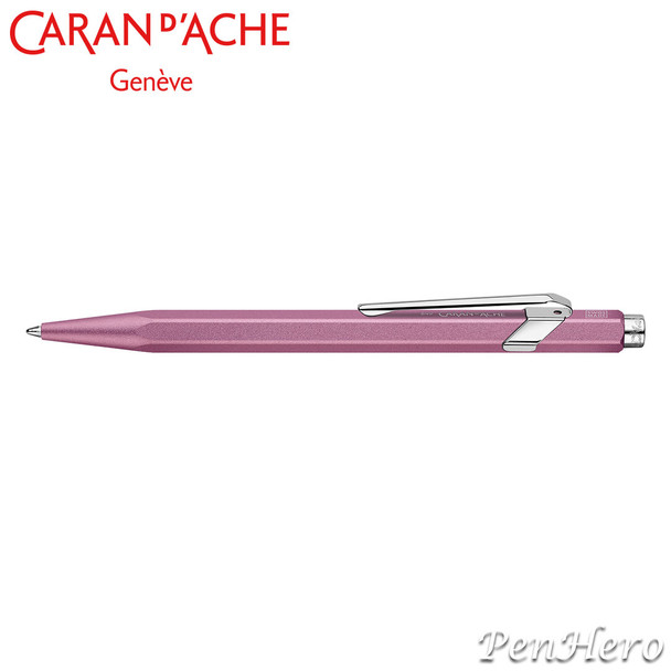 Caran d'Ache 849 COLORMAT-X Pink Ballpoint Pen 849.591, with holder