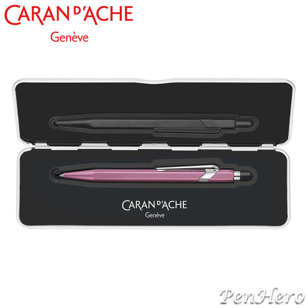 Caran d'Ache 849 COLORMAT-X Pink Ballpoint Pen 849.591, with holder