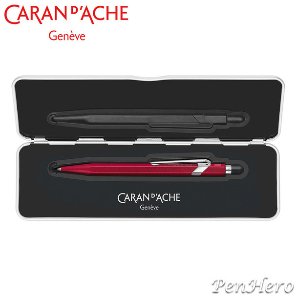 Caran d'Ache 849 COLORMAT-X Red Ballpoint Pen 849.585, with holder