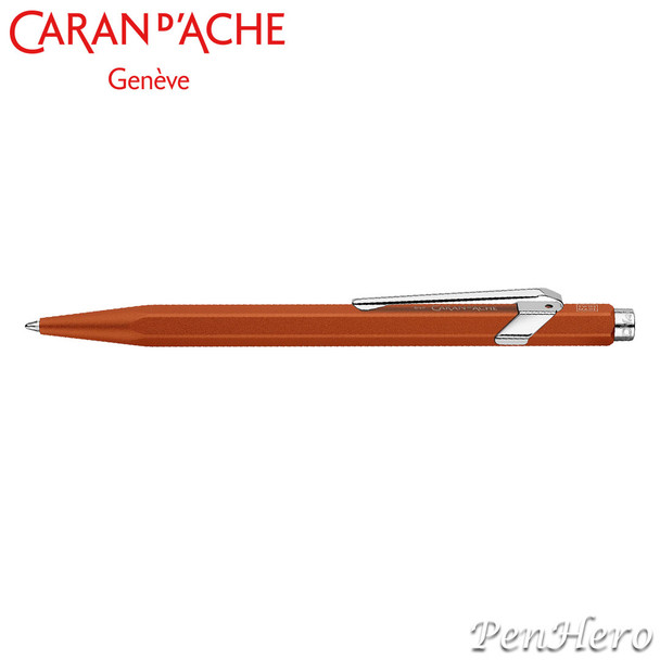 Caran d'Ache 849 COLORMAT-X Orange Ballpoint Pen 849.776, with holder