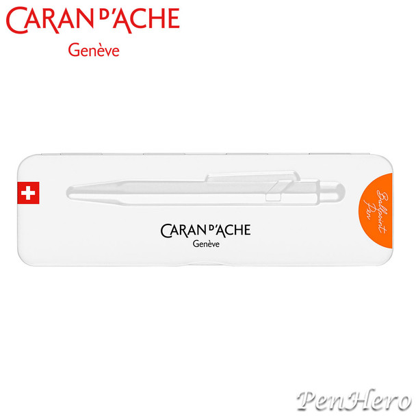 Caran d'Ache 849 COLORMAT-X Orange Ballpoint Pen 849.776, with holder