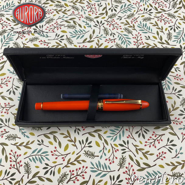 Aurora Ipsilon Autumn Orange Fountain Pen Fine Nib B11-DO-F