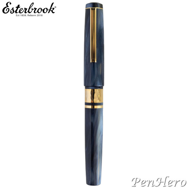 Esterbrook Model J Capri Blue Gold Plate Trim Fountain Pen Fine EBJBLUE-F