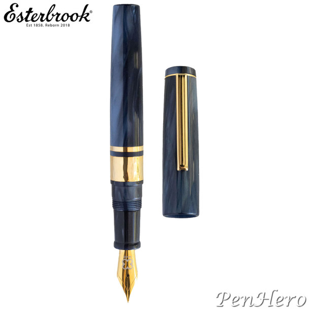 Esterbrook Model J Capri Blue Gold Plate Trim Fountain Pen Extra Fine EBJBLUE-EF
