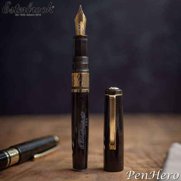 Esterbrook Model J Pumpkin Latte Gold Plate Trim Fountain Pen 1.1 Stub EBJPL-S