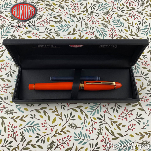 Aurora Ipsilon Autumn Orange Fountain Pen Extra Fine Nib B11-DO-EF
