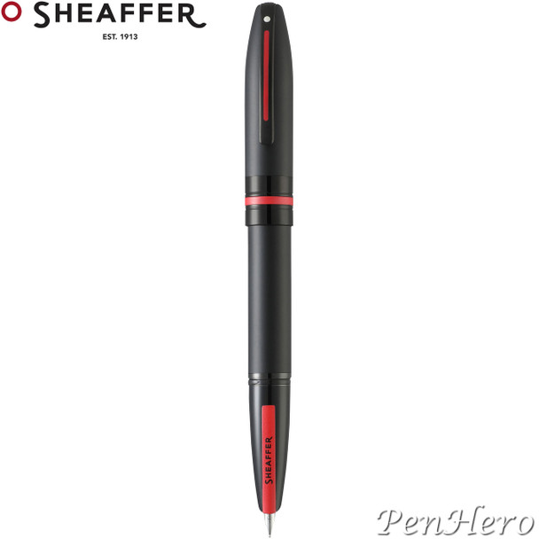 Sheaffer Icon Matte Black Lacquer Fountain Pen Fine with FREE Leather Pen Case