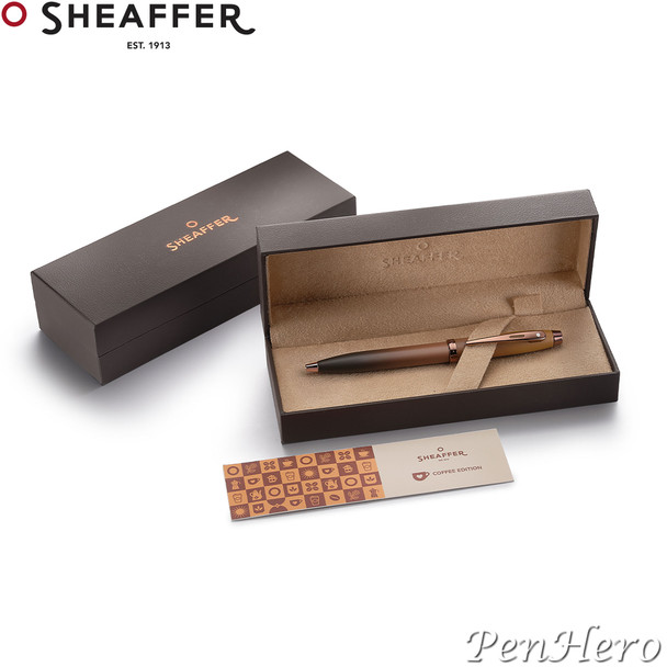 Sheaffer 100 Coffee Edition Matte Brown Ballpoint Pen with Regal Brown PVD Trim