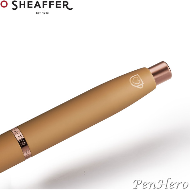 Sheaffer VFM Coffee Edition Matte Brown Ballpoint Pen with Regal Brown PVD Trim