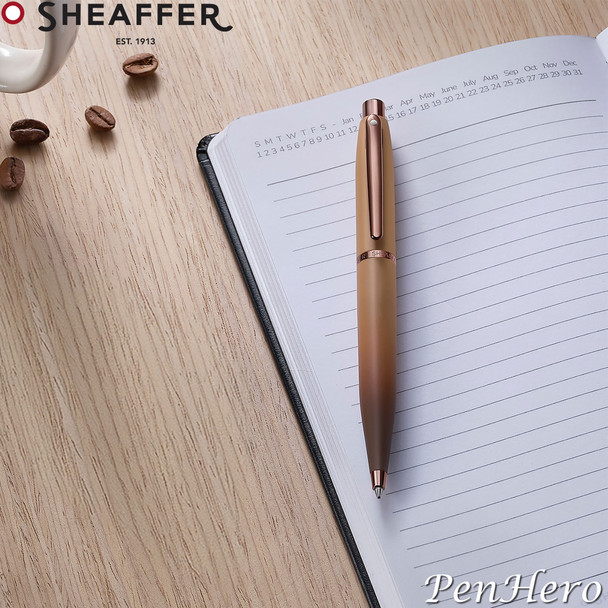 Sheaffer VFM Coffee Edition Matte Brown Ballpoint Pen with Regal Brown PVD Trim