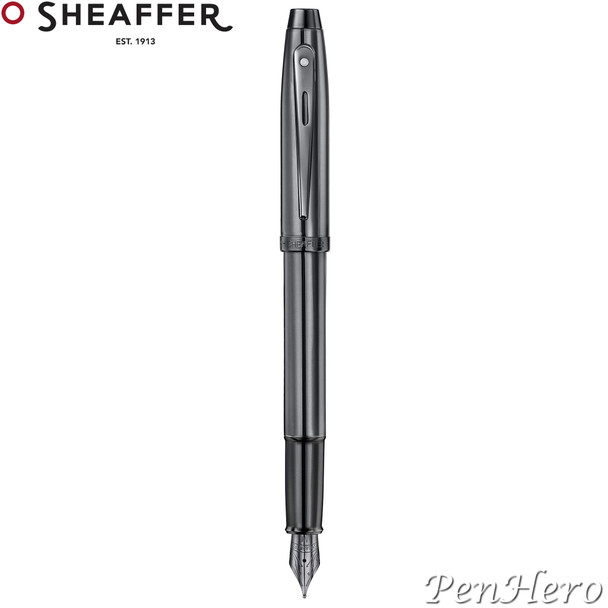 Sheaffer 100 Dark Gunmetal Lacquer Fountain Pen Medium