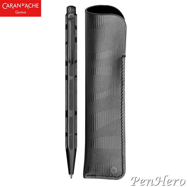 Caran d'Ache Ecridor Black Lines Ballpoint Pen & Leather Case