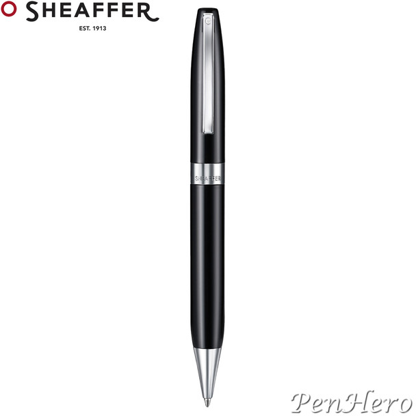 Sheaffer Legacy Glossy Black Ballpoint Pen with FREE Leather Pouch