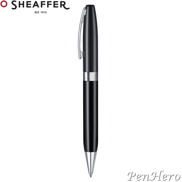 Sheaffer Legacy Glossy Black Ballpoint Pen with FREE Leather Pouch
