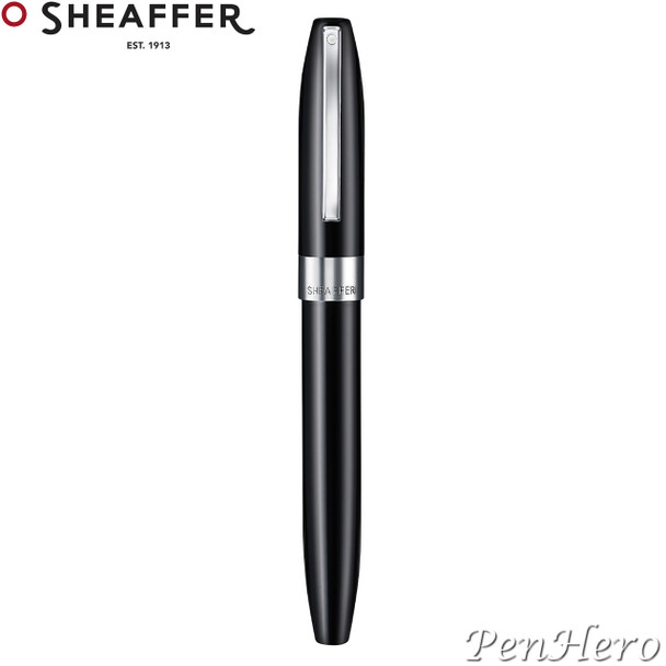Sheaffer Legacy Glossy Black Fountain Pen Fine with FREE Leather Pouch