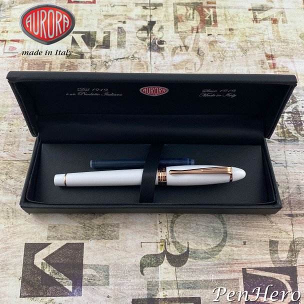 Aurora Ipsilon Winter White Fountain Pen Extra Fine Nib