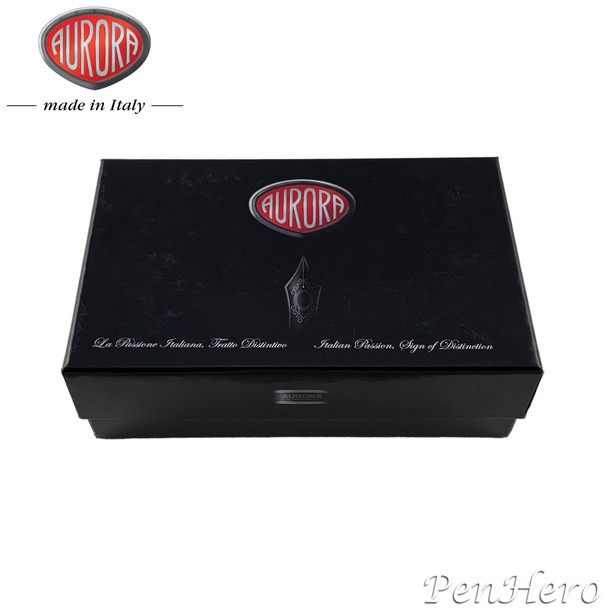 Aurora Ipsilon Quadra Sterling Silver Cap Black Resin Barrel Ballpoint Pen