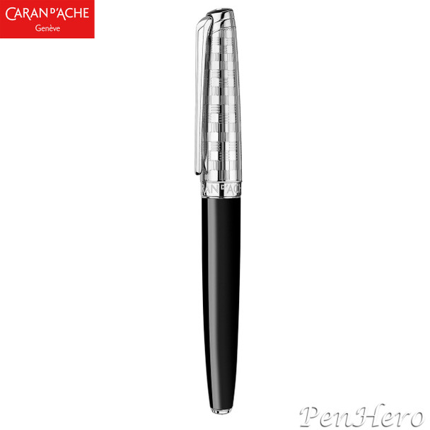 Caran d'Ache Leman Damier Fountain Pen Fine and Leather Case