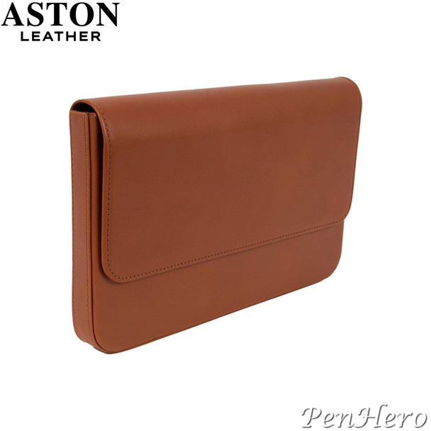 Aston Leather Pen Case with Twelve Slots Tan