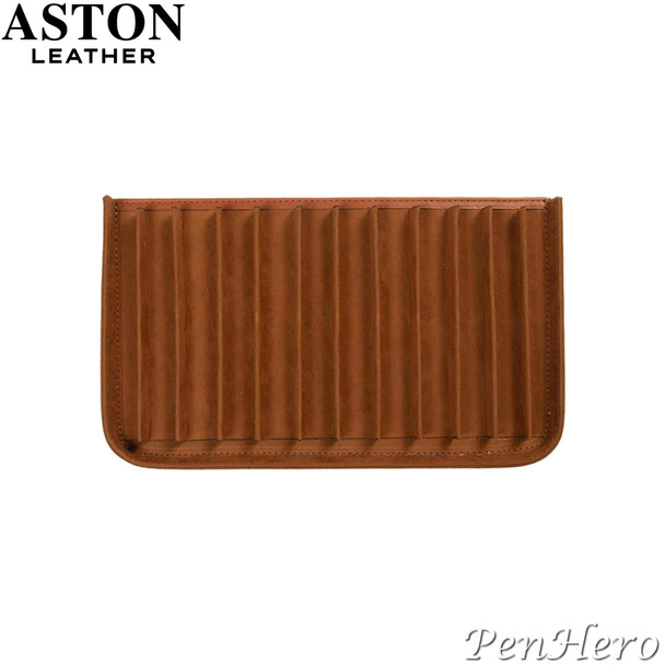 Aston Leather Pen Case with Twelve Slots Tan