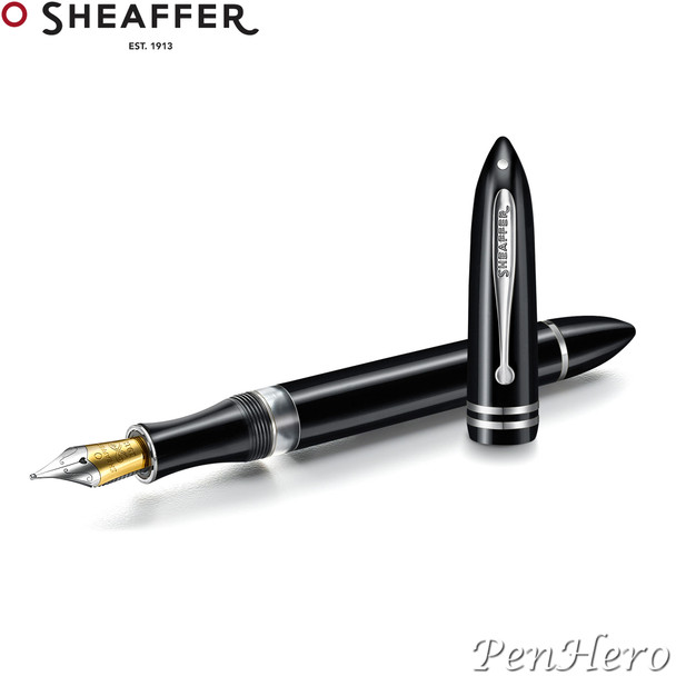 Sheaffer Balance III Black with Chrome Plated Trim Piston-Fill Fountain Pen Fine